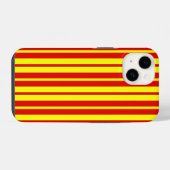 Rode en gele strepen ontwerp iPhone hoesje (Achterkant horizontaal)