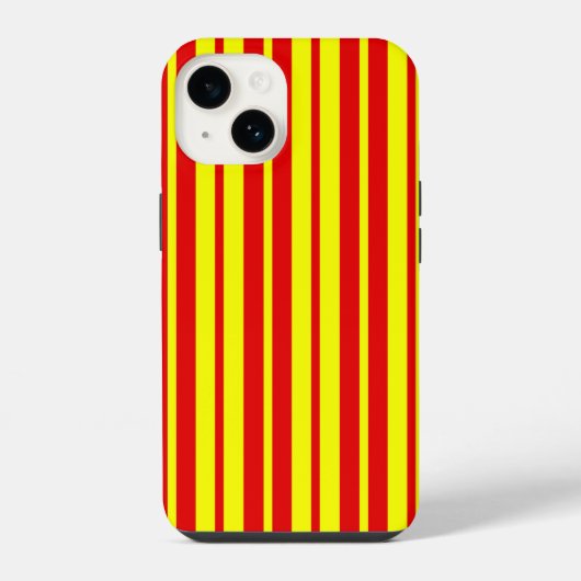 Rode en gele strepen ontwerp iPhone hoesje (Achterkant)