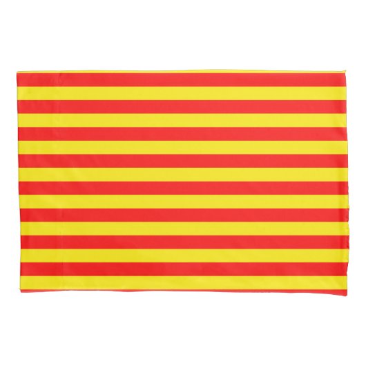 Rode en gele strepen ontwerp kussensloop (Voorkant)