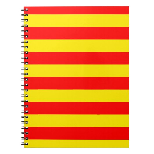 Rode en gele strepen ontwerp notitieboek (Voorkant)