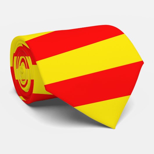 Rode en gele strepen ontwerp stropdas (Opgerold)