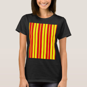 Rode en gele strepen ontwerp t-shirt