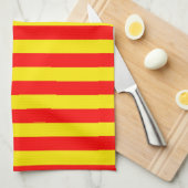 Rode en gele strepen ontwerp theedoek (Quarter Fold)