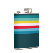 Rode en gele strepen tussen blauwe tinten heupfles (Rechts)