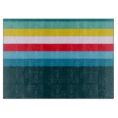 Rode en gele strepen tussen blauwe tinten snijplank (Voorkant)