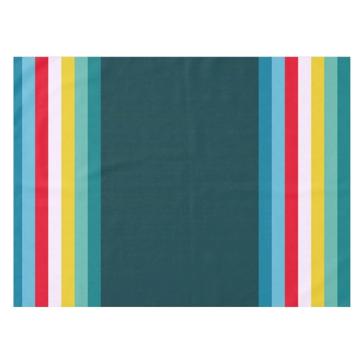 Rode en gele strepen tussen blauwe tinten tafelkleed (Voorkant (Horizontaal))