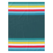 Rode en gele strepen tussen blauwe tinten tafelkleed (Voorkant)