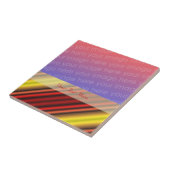 Rode en gele strepen uw foto-tegel tegeltje (Zijkant)