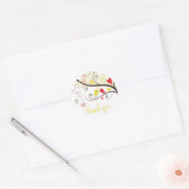 Rode en gele Tortelduifjes Dank u Sticker (Envelop)