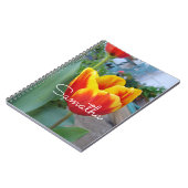 Rode en gele tulp bloemige tuin foto notitieboek (Linkerzijde)