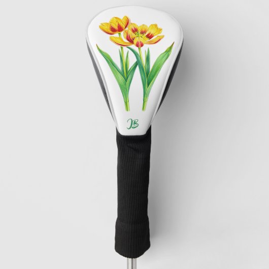 Rode en Gele Tulpen Golf Head Cover (Voorkant)