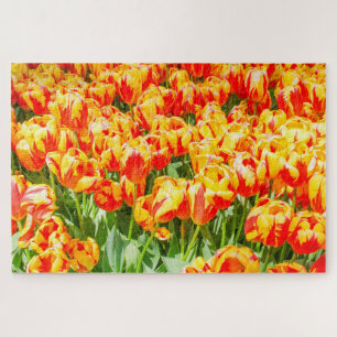 Rode en gele tulpen legpuzzel