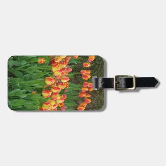 Rode en gele Tulpventilator Bagagelabel (Voorkant horizontaal)