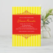 Rode en gele uitnodigingen (Staand voorkant)