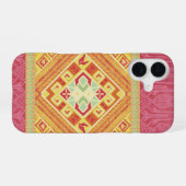 Rode en gele veren iPhone 16 hoesje (Achterkant horizontaal)