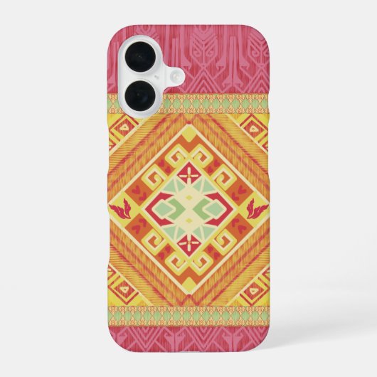 Rode en gele veren iPhone 16 hoesje (Achterkant)