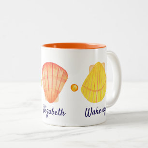 Rode en Gele Waterverf Seashells Mok