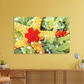 Rode en Gele Zeester 2 Canvas Afdruk (Insitu (Woonkamer))