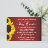 Rode en gele zonnebloemen Afstuderen Kaart (Staand voorkant)