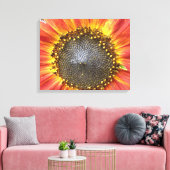 Rode en gele zonnebloempandoek canvas afdruk (Insitu (Woonkamer))