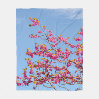 RODE EN GLOEIENDE STROOM ONDER BLUE SKY FLEECE DEKEN