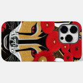 Rode en Gold Abstracte vos met naamaanpassing Case-Mate iPhone Case (Achterkant (horizontaal))