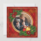 Rode en Gold Argyle-fotokaart (Voorkant)