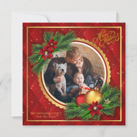 Rode en Gold Argyle-fotokaart (Voorkant)