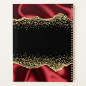 RODE EN GOUD SHIMMER SATIN GRENZEN AANGEPASTE MONO PLANNER (Achterkant)