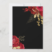 RODE EN GOUDE ELEGANT ROOS WEDDING INVITATIONS KAART (Achterkant)