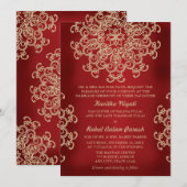 RODE EN GOUDE INDIAANSE STYLWEDINGINVITATIE KAART (Voorkant / Achterkant)