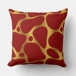 Rode en gouden abstracte giraf-patroon met kussens