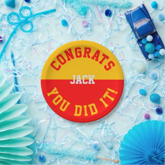 Rode en gouden Afstuderen — dat deed je Papieren Bordje (Feest)