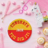 Rode en gouden Afstuderen — dat deed je Papieren Bordje (Feest)