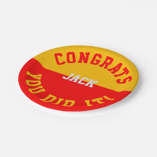 Rode en gouden Afstuderen — dat deed je Papieren Bordje (Gekanteld)