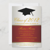 Rode en gouden Afstuderen Kaart (Voorkant)