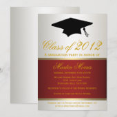 Rode en gouden Afstuderen Kaart (Voorkant / Achterkant)
