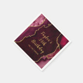 Rode en gouden Agaat Marmer Verjaardag Servet (Hoek)