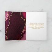 Rode en gouden Agaat Verjaardag Bedankkaart (Binnen)