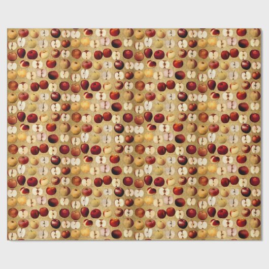 rode en gouden appels cadeaupapier (Vlak)