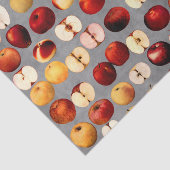 Rode en gouden appels op grijs patroon tissuepapier (Detail)