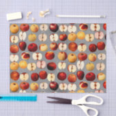 Rode en gouden appels op grijs patroon tissuepapier (Craft)