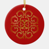 Rode en gouden Arabesque boom decoratie (Voorkant)