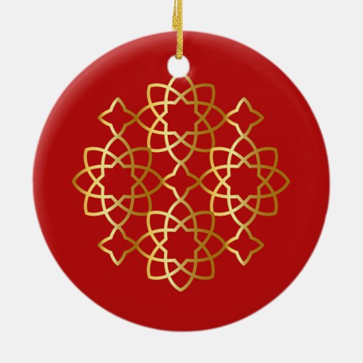 Rode en gouden Arabesque boom decoratie (Achterkant)