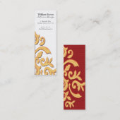 Rode en gouden Baronque Damask Elegant-profielkaar Mini Visitekaartje (Voorkant / Achterkant)