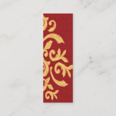 Rode en gouden Baronque Damask Elegant-profielkaar Mini Visitekaartje (Achterkant)