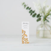 Rode en gouden Baronque Damask Elegant-profielkaar Mini Visitekaartje (Staand voorkant)