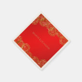 Rode en gouden bloem Indiase bruiloft servet (Hoek)