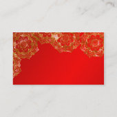 Rode en Gouden Bloem Indische Trouwplaatskaarten Plaatskaartje (Achterkant)