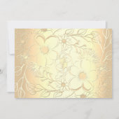 Rode en gouden bloemen bruiloft foto uitnodiging (Achterkant)